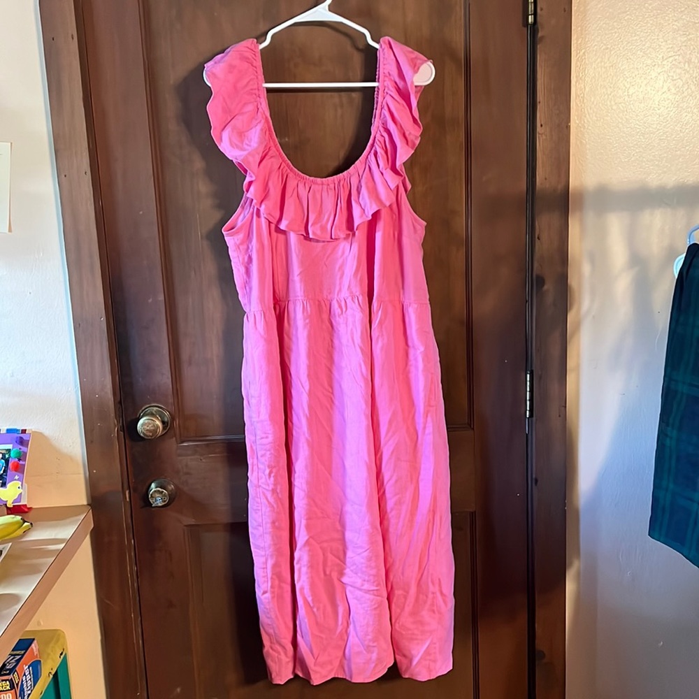 1X AVA & VIV BARBIE PINK POPOVER DRESS NEW